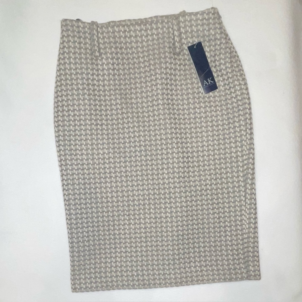 NWT AK Anne Klein Houndstooth Pencil Skirt | Size 8